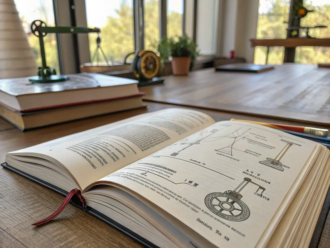 A collection of physics textbooks, notebooks filled with equations, and scientific calculators, arranged to represent the tools and resources used in physics tutoring.